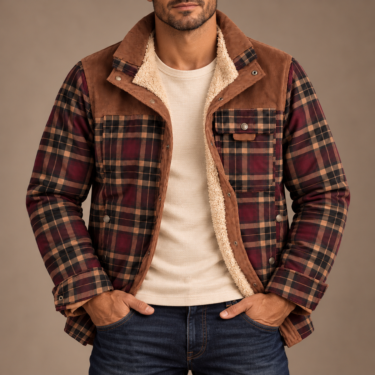 RUGGED PLAID WORKWEAR JACKET