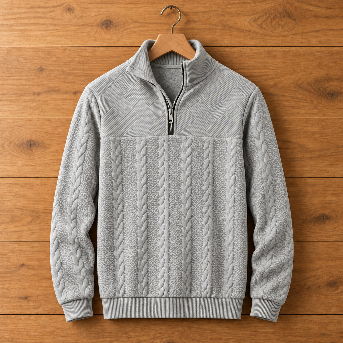 CABLE KNIT QUARTER-ZIP