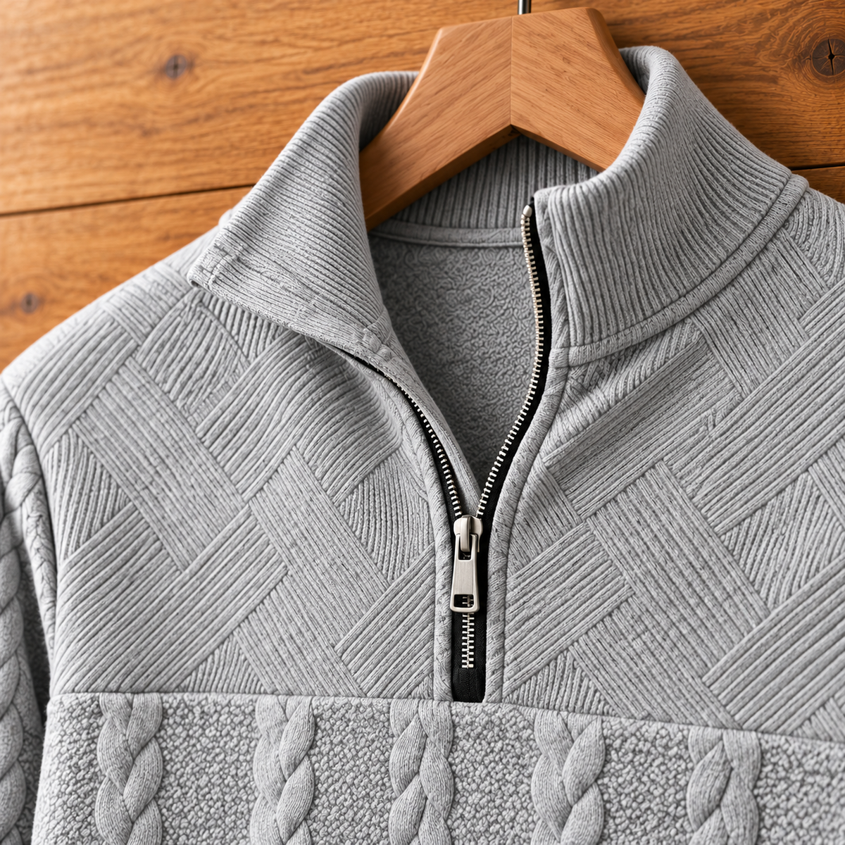 CABLE KNIT QUARTER-ZIP