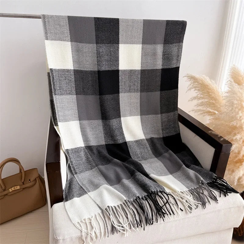PLUSH PLAID SCARF