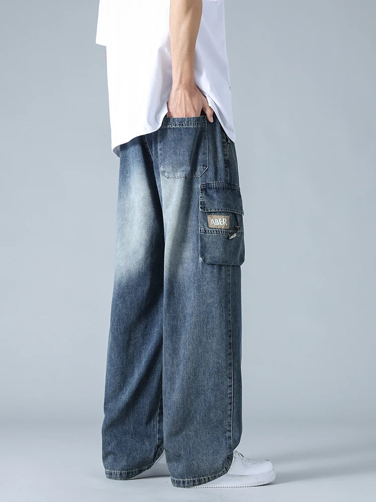 URBAN FADE DENIM CARGO PANTS