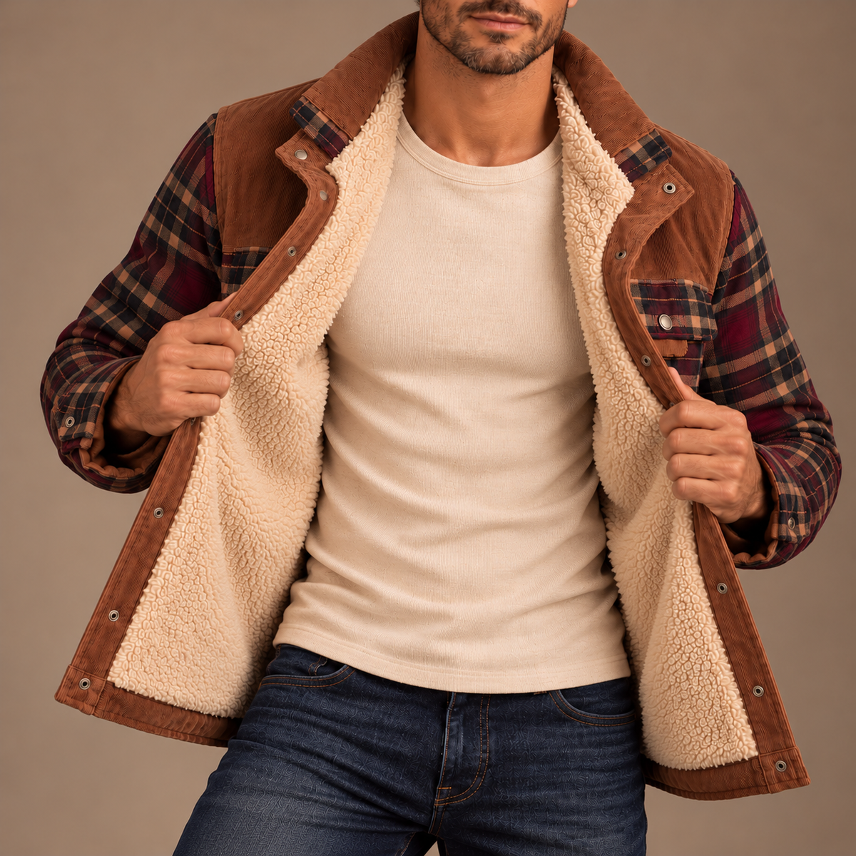 RUGGED PLAID WORKWEAR JACKET