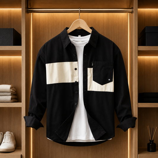 CONTRAST SPLITPANEL OVERSHIRT