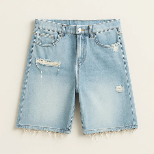 RIDGE FRAY DENIM SHORTS