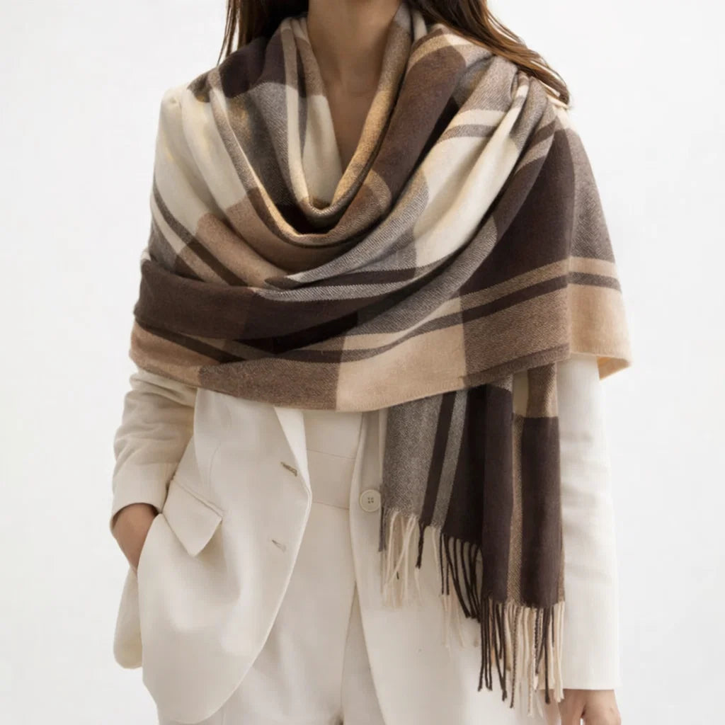 PLUSH PLAID SCARF