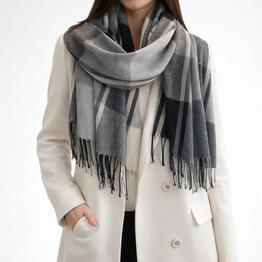 PLUSH PLAID SCARF