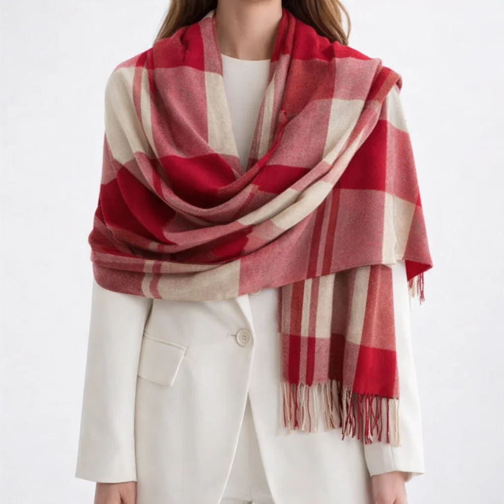 PLUSH PLAID SCARF