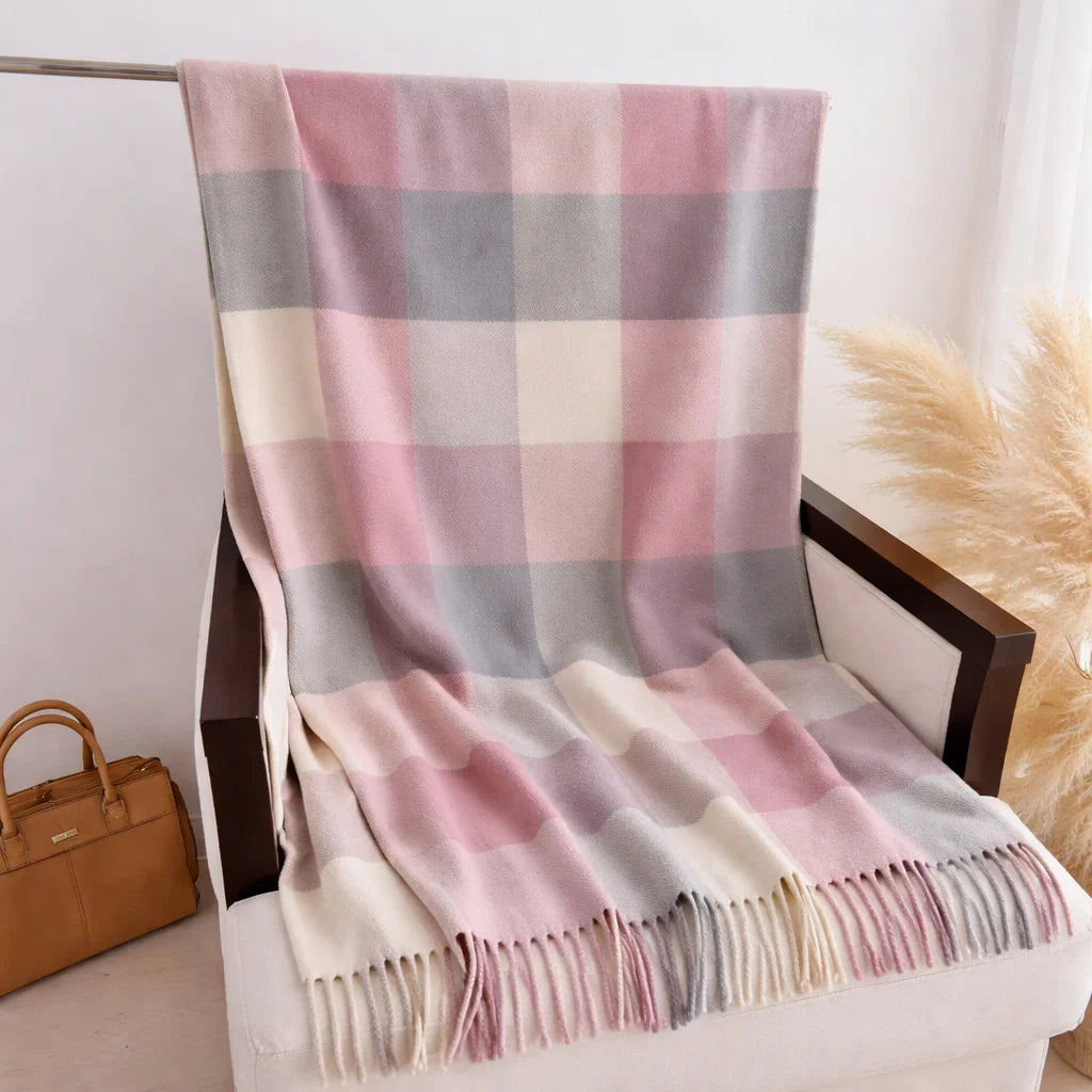 PLUSH PLAID SCARF
