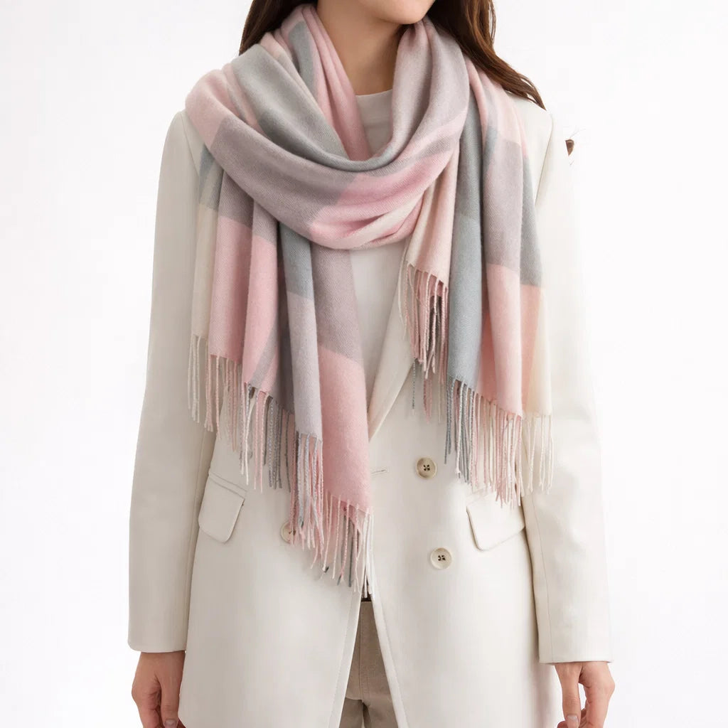 PLUSH PLAID SCARF