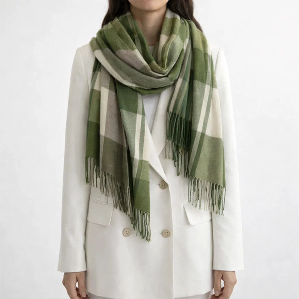 PLUSH PLAID SCARF
