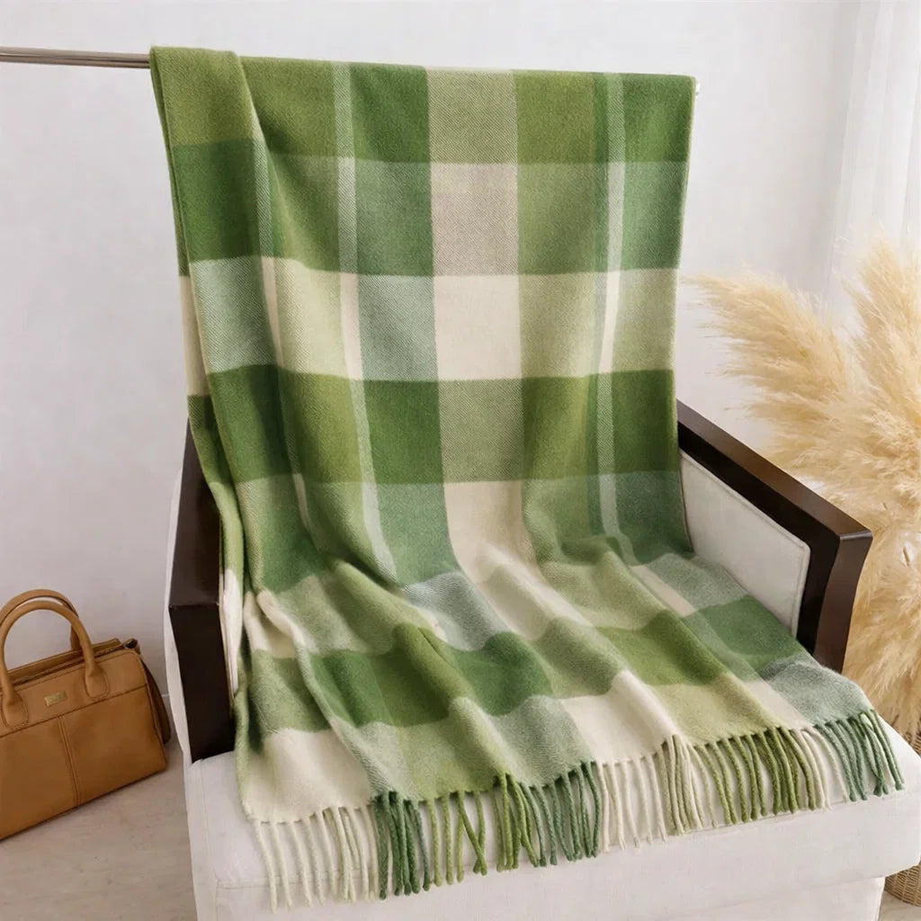 PLUSH PLAID SCARF
