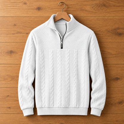 CABLE KNIT QUARTER-ZIP