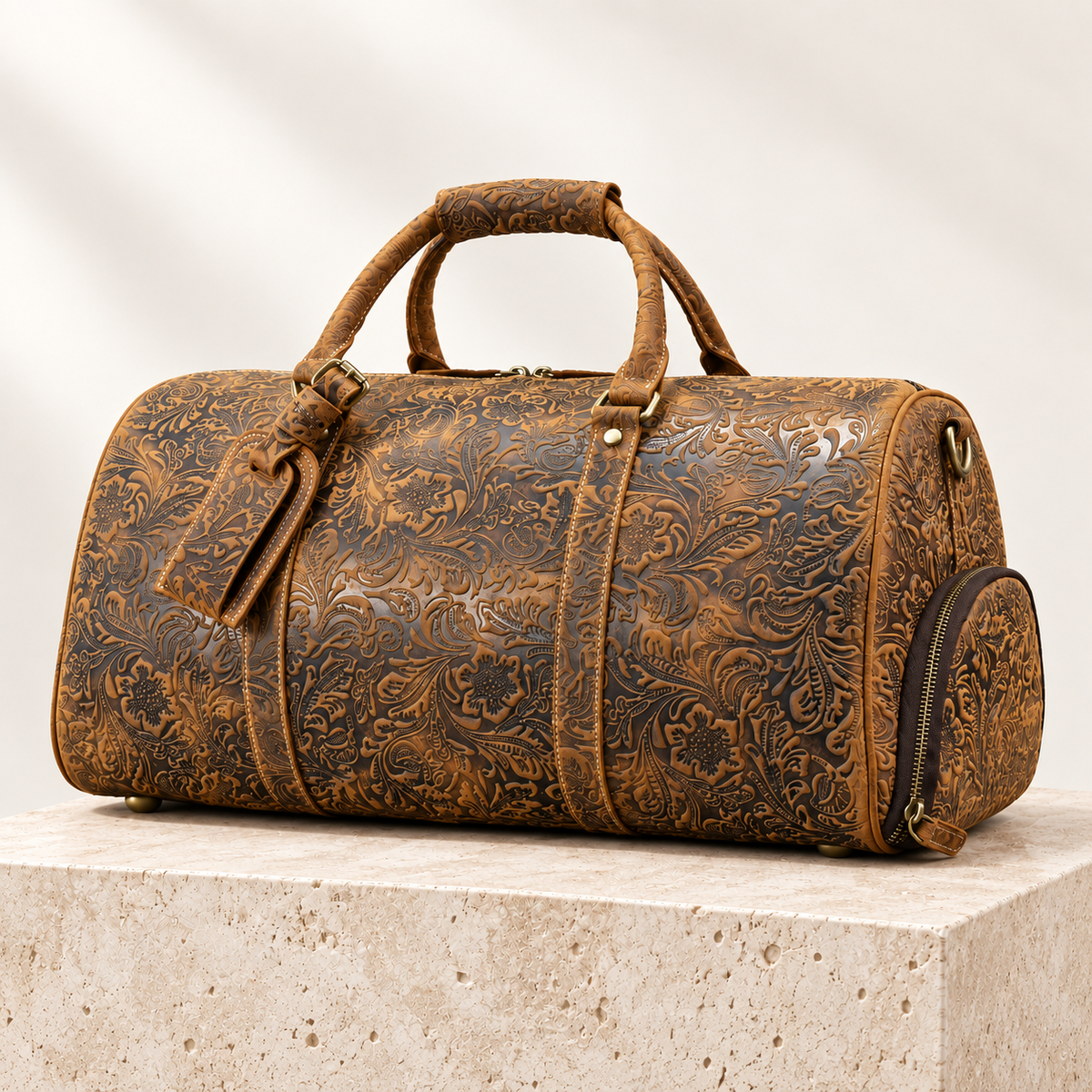 SIGNATURE EMBOSSED DUFFLE