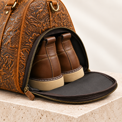SIGNATURE EMBOSSED DUFFLE