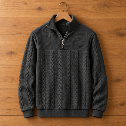 CABLE KNIT QUARTER-ZIP