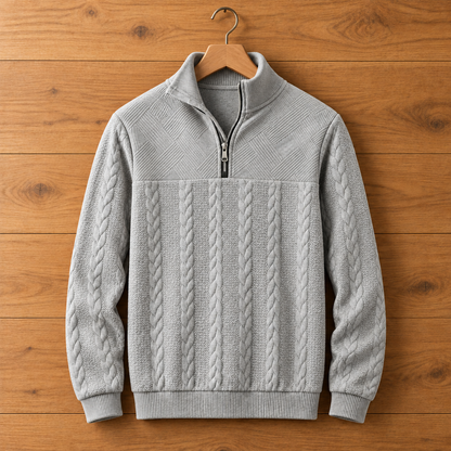 CABLE KNIT QUARTER-ZIP