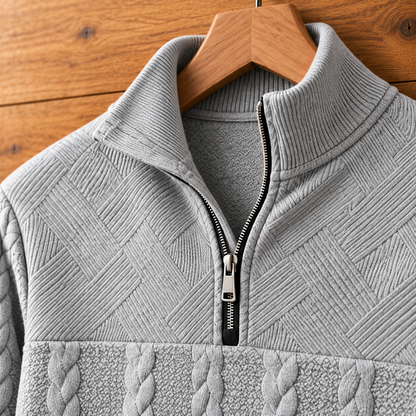 CABLE KNIT QUARTER-ZIP