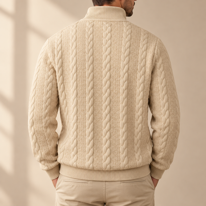 CABLE KNIT QUARTER-ZIP