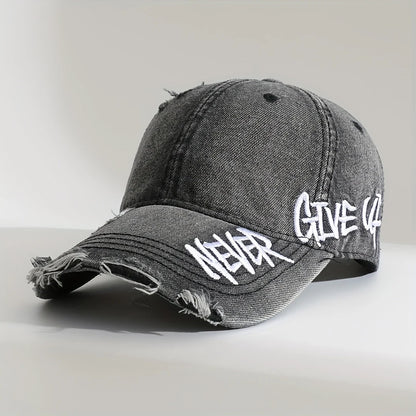 NEVER GIVE UP EMBROIDERED CAP