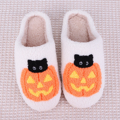 UNISEX PUMPKIN CAT SLIPPERS