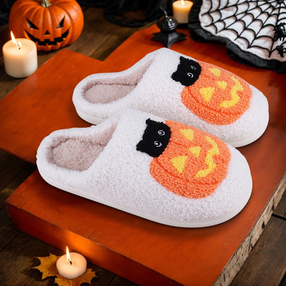 UNISEX PUMPKIN CAT SLIPPERS