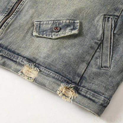 REMNANT DISTRESSED DENIM JACKET