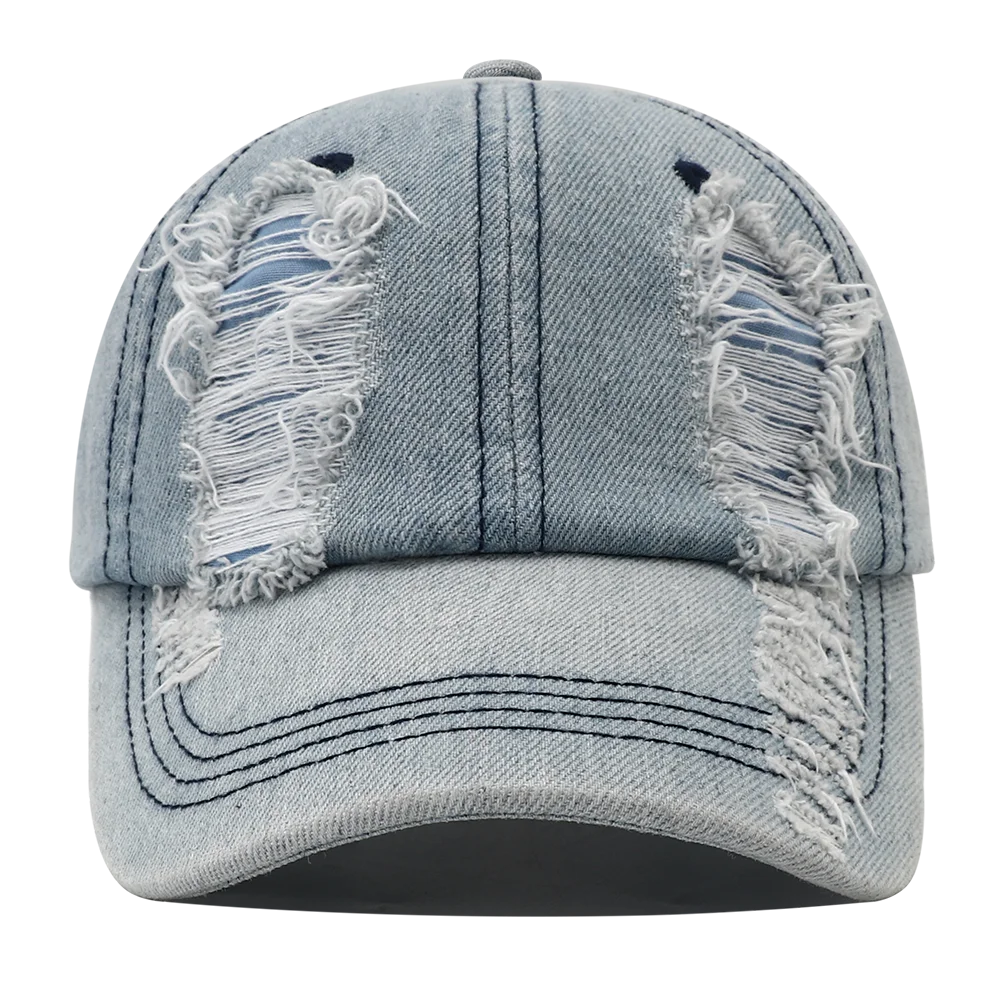 DENIM DISTRESSED CAP