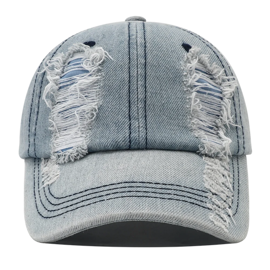 DENIM DISTRESSED CAP