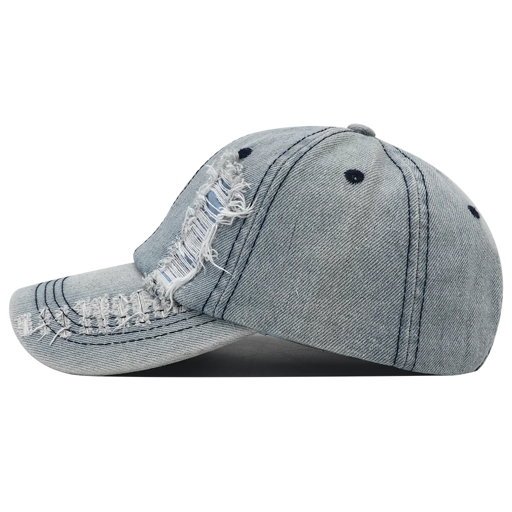 DENIM DISTRESSED CAP