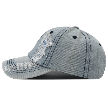 DENIM DISTRESSED CAP
