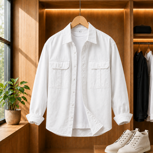 TEXTURED UTILITY OVERSHIRT