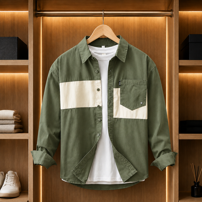 CONTRAST SPLITPANEL OVERSHIRT