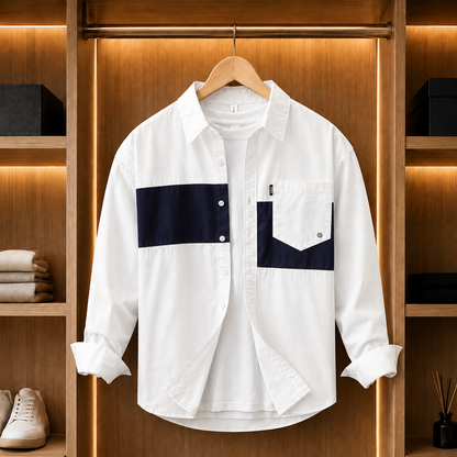 CONTRAST SPLITPANEL OVERSHIRT