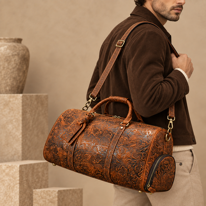 SIGNATURE EMBOSSED DUFFLE
