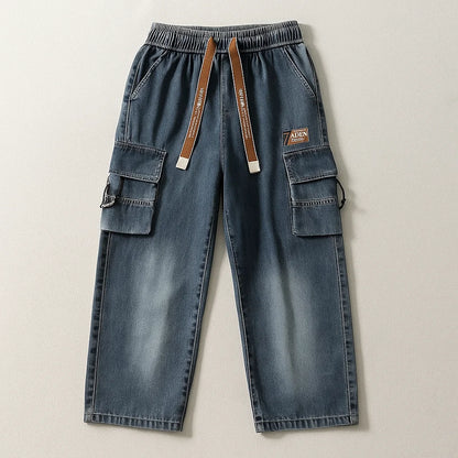 URBAN FADE DENIM CARGO PANTS