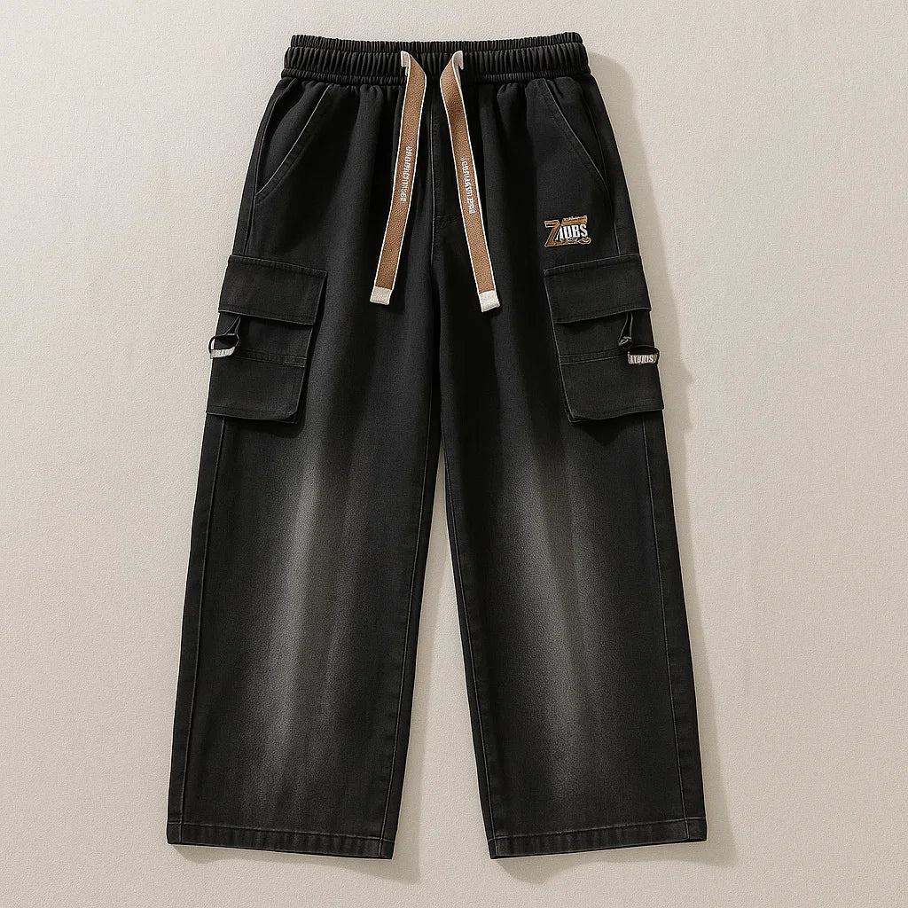 URBAN FADE DENIM CARGO PANTS