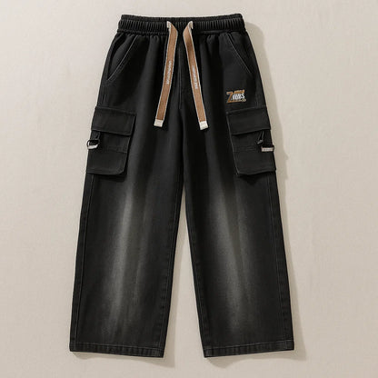 URBAN FADE DENIM CARGO PANTS