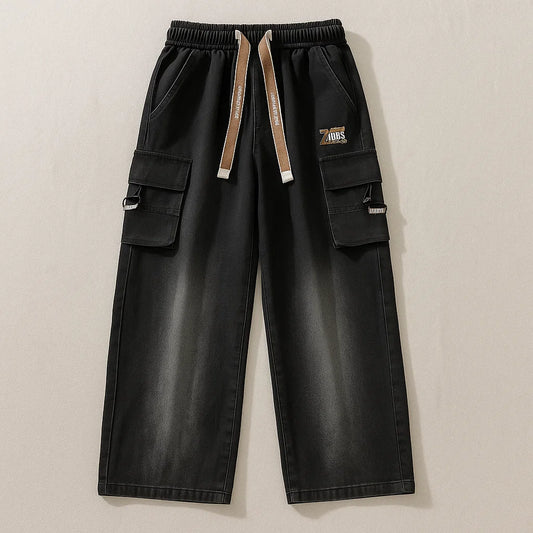 URBAN FADE DENIM CARGO PANTS
