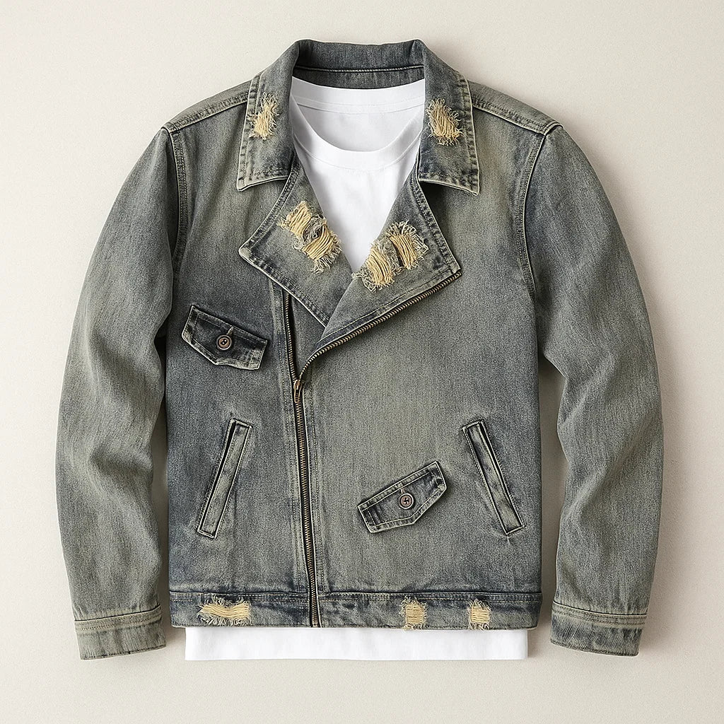 REMNANT DISTRESSED DENIM JACKET