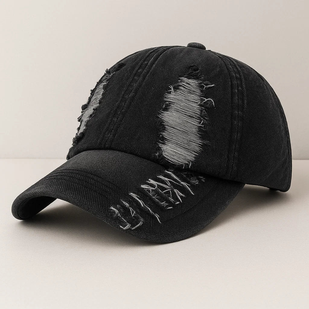 DENIM DISTRESSED CAP