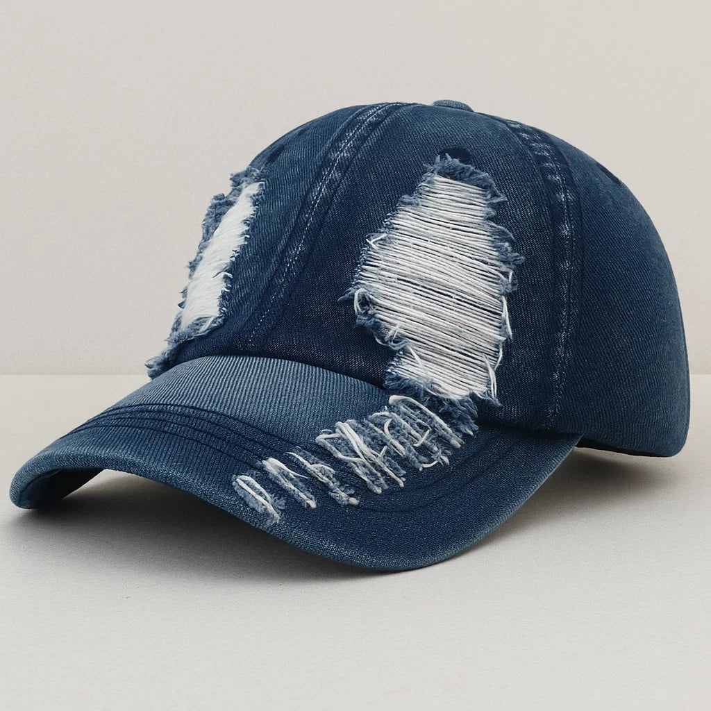 DENIM DISTRESSED CAP