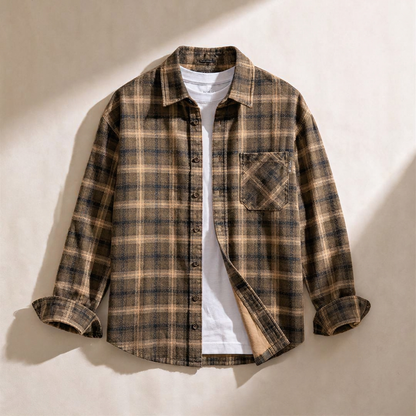 FADED PLAID OVERSHIRT